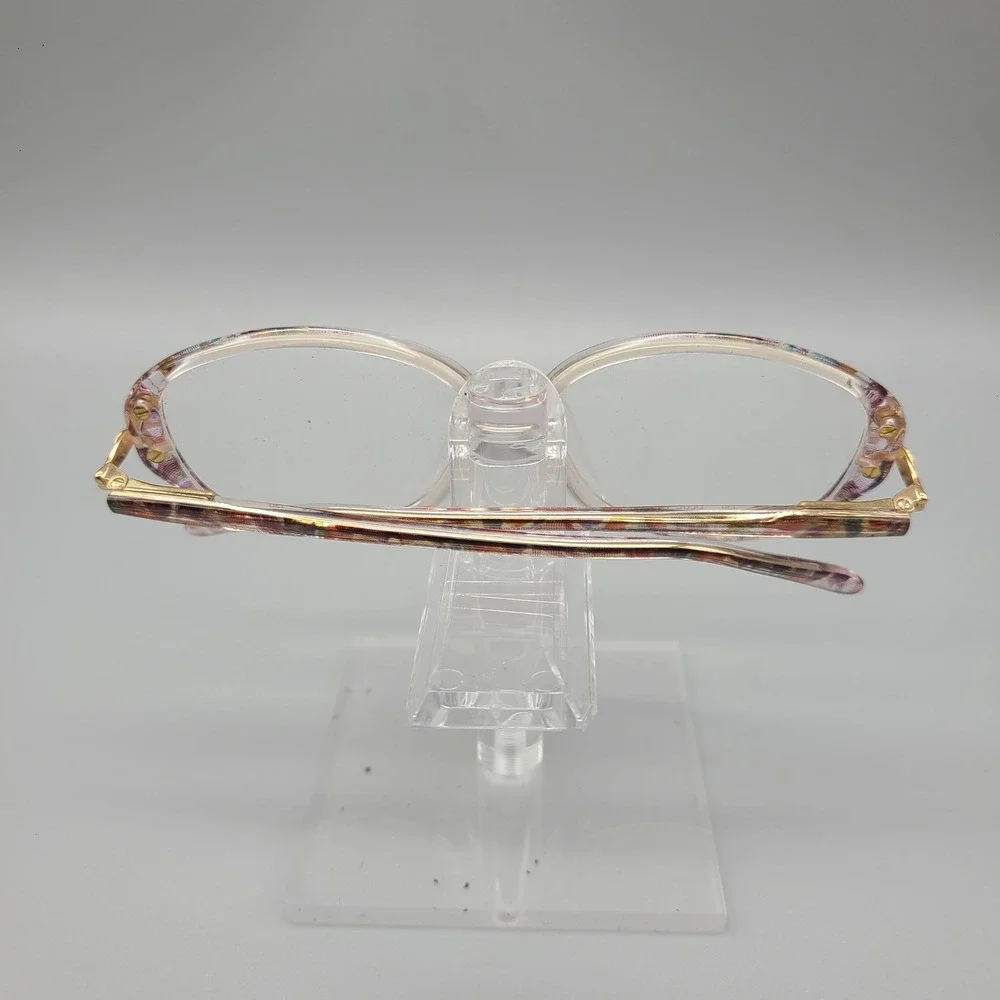 Blue Ribbon for Marchon BR 16 Lilac Mosaic Eyeglass Frames Gold Accents 130mm